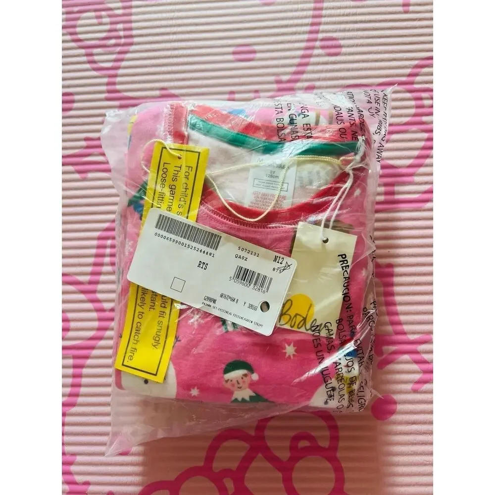 NWT❤️Mini Boden 2-Pack Assorted Two-Piece Fitted Pajamas sz8Y